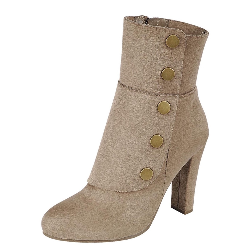 Victorian Steampunk Side Button Chunky Ankle Boot